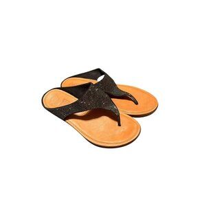 Fitflop Womens Black Crystal Sandals With comfortTechnology Size 9